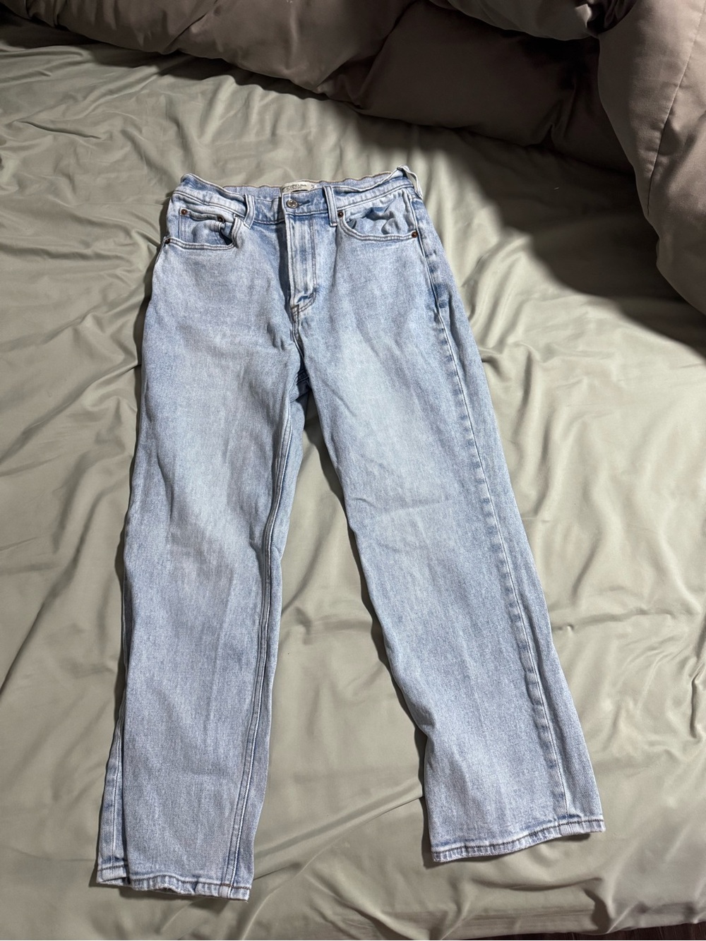 Abercrombie & Fitch Size 27 The Ankle Straight Ultra High Rise Light Blue Jeans
